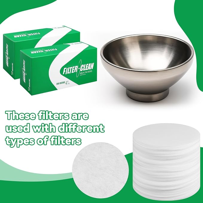 400 Pack Milk Filter Discs Quick Flow Non-gauze Small 4-9/16" Od Replacement - Image 4