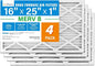 LotFancy 16x25x1 Air Filter MERV 8 4-Pack, Electrostatic Pleated Furnace & AC by LotFancy