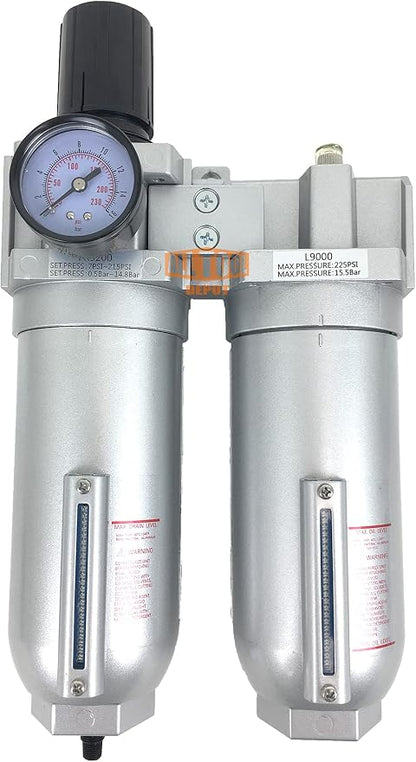 1" NPT SUPER DUTY Compressed Air In Line Filter Regulator Lubricator Oiler by AllToolDepot