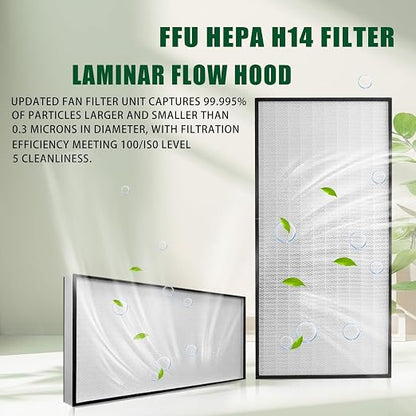FFU, HEPA H14 LaminarFlowHoodFilterReplacement Kit 1 Piece, Updated Fan Filter - Image 2
