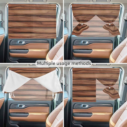 Western Barn Door Magnetic Double Layer Car Window Shades, Side Window Curtains - Image 5