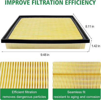3PCS Cabin Engine Air Filter Kit Fits - Image 5