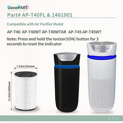 AP-T40FL Replacement Filter Compatible with1461901 HoMedics Air Pu-rifier - Image 2