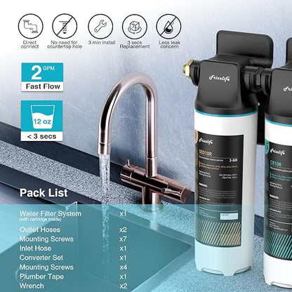Frizzlife DW10 Under Sink Water Filter System, NSF/ANSI 53&42 Certified Elements - Image 5