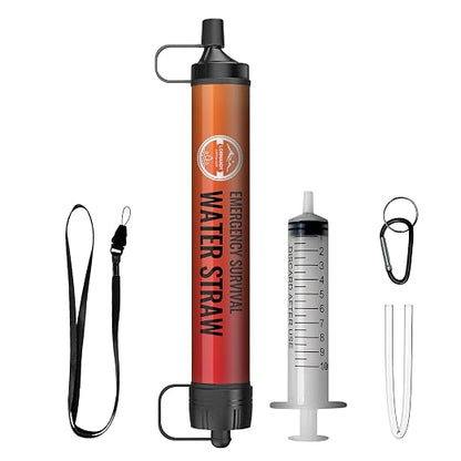 Emergency Water Filter Straw, Personal Survival Water Filtration System by Lormandy