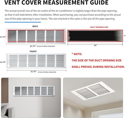 30x10 Return Air Grille, Air Return Vent Cover, Flat Vent Cover, Rejillas De - Image 4