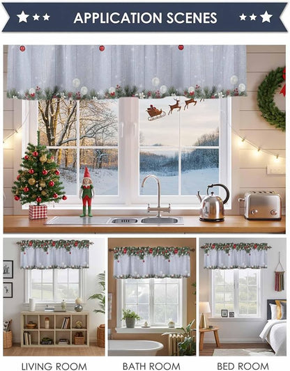 Christmas Curtain Valances for Windows, Kitchen Valance Window Treatment - Image 6