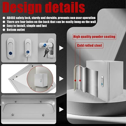 Electrical Box 12 x 12 x 8 Inch Indoor Outdoor Electrical Enclosure Box Steel - Image 5