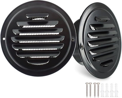 6 Inch Round Air Vent Cover, LouanXpert Stainless Steel Black Soffit Vent Cover by LouanXpert