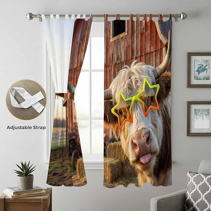 Farm Yaks Living Room Curtains 84 Inch Length, Window Curtains Tab Top - Image 5