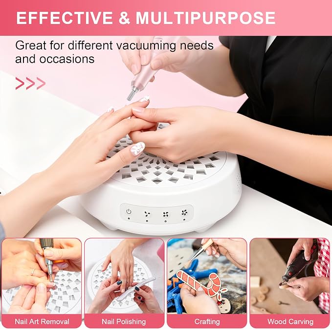 Professional Nail Dust Collector, Quiet Nail Vacuum Cleaner Machine - Image 7