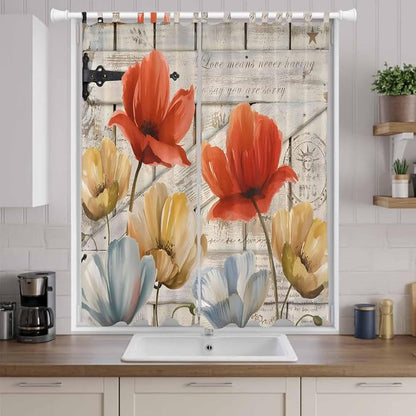 Retro Floral Living Room Curtains 96 Inch Length, Window Curtains Tab Top - Image 9