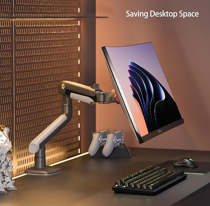 NB Ergonomic Gaming Monitor Arm for Flat/Ultrawide/Curved Monitors 27'' to 50 inch, Heavy Duty Monitor Mount Load up to 18 kg, VESA 75/100 mm J5