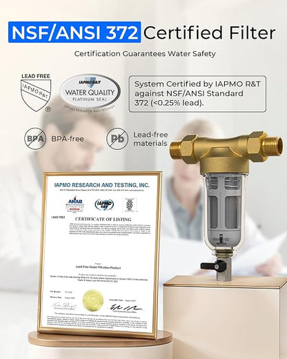 Waterdrop Spin Down Sediment Filter, Backwash Whole House Water Filter System - Image 5