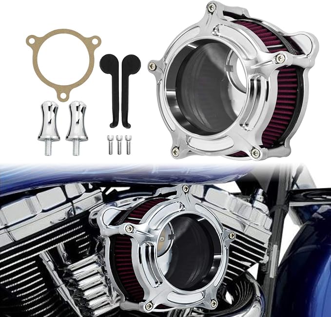 HDBUBALUS Motorcycle Air Filter Cleaner Intake Filter System Kit by HDBUBALUS