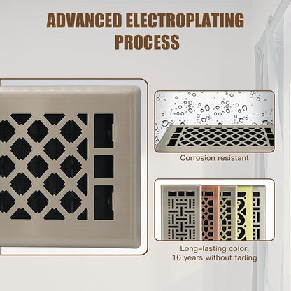 Floor Register AC Vents Brushed Nickel Color 4x10 Inch Air Vents Floor Vents - Image 7