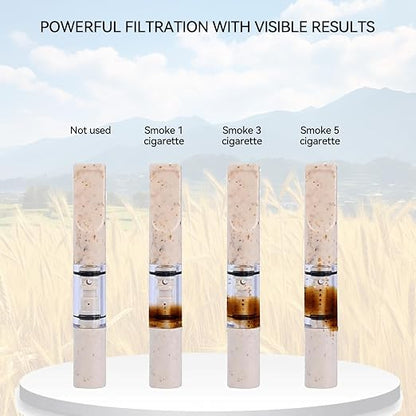 Cigarette Filters Wheat Straw 12pcs Cigarette Holder Reusable Clean Tar Tobacco - Image 5