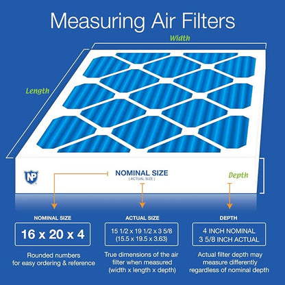 Nordic Pure 16x20x4 Pleated Air Filters MERV 7 Plus Carbon 6 Pack - Image 2