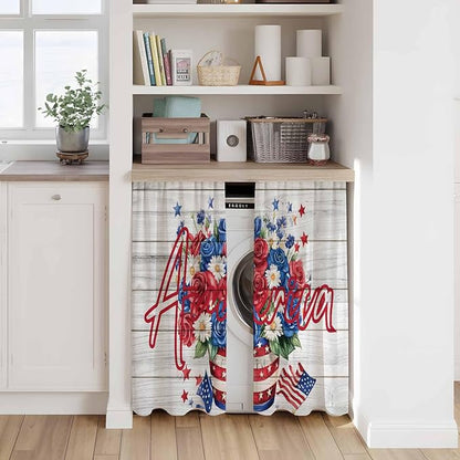 Independence Day Kitchen Curtains 45 Inch Long 2 Panel Set, Rod Pocket Window - Image 7
