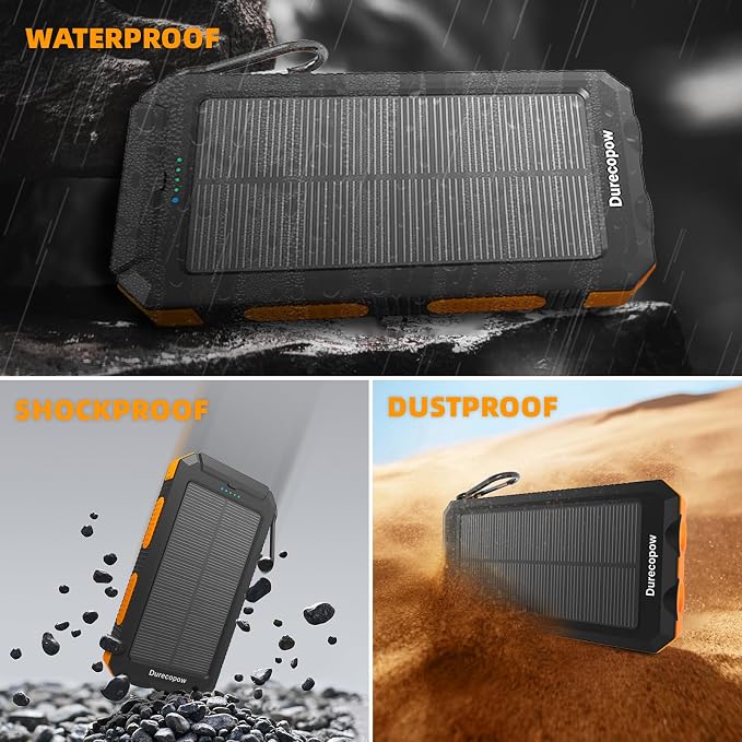Solar Charger Power Bank 20, Portable Charger, 4 Cables 3 Ports Fast Charging - Image 6