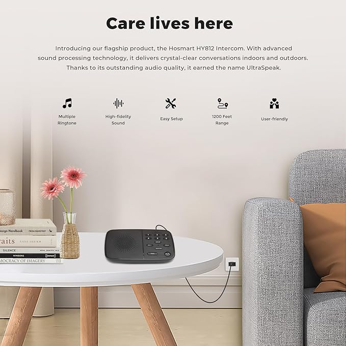 Hosmart Intercoms Wireless for Home UltraSpeak Pro, 2025 Full Duplex Wireless Intercom System for Business, Room to Room Intercom Two Way Real-time Intercom with 1200 Feet Range (3 Packs)
