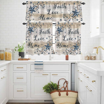 Vintage Country Kitchen Curtains Set 3 Piece - Image 3