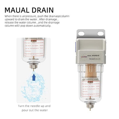 Air Compressor Water Separator 1/4”NPT, Compressed Air Line Filter, Air Dryer - Image 6