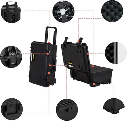 MEIJIA Premium Waterproof Hard Compact Rolling Camera Case - Image 3