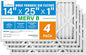 LotFancy 14x25x1 Air Filter MERV 8 4-Pack, Electrostatic Pleated Furnace & AC by LotFancy