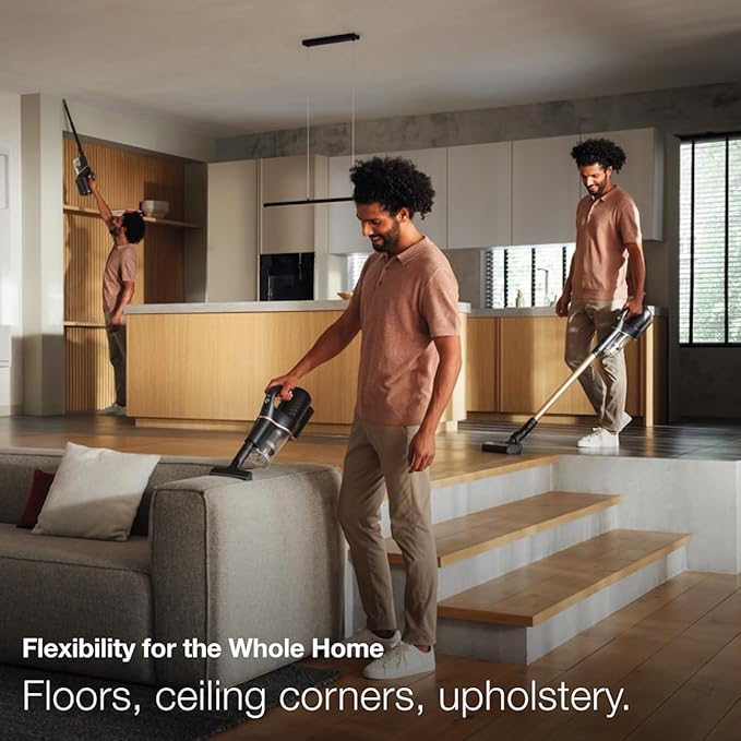Miele Duoflex Extra Vacuum Cleaner, Cordless and Bagless Multi-Use, Multi-Floor Flexible Stick Vacuum with 2 Attachable Brushes, in Brilliant White / Space Grey
