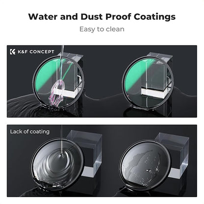 K&F CONCEPT 62mm Black Diffusion 1/4 & 1/8 Lens Filter Kit, Mist Cinematic - Image 6