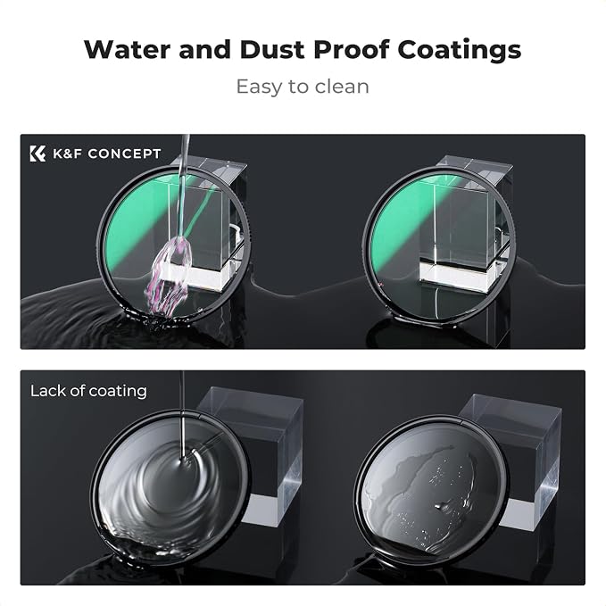 K&F CONCEPT 72mm Black Diffusion 1/4 & 1/8 Lens Filter Kit, Mist Cinematic - Image 6