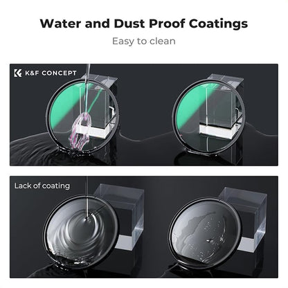 K&F CONCEPT 72mm Black Diffusion 1/4 & 1/8 Lens Filter Kit, Mist Cinematic - Image 6