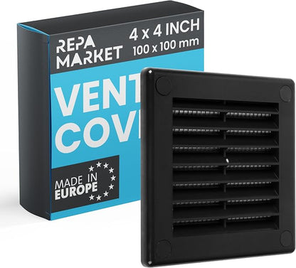 Repa Market 4 x 4 Inch Black Square Air Vent Cover by RepaMarket