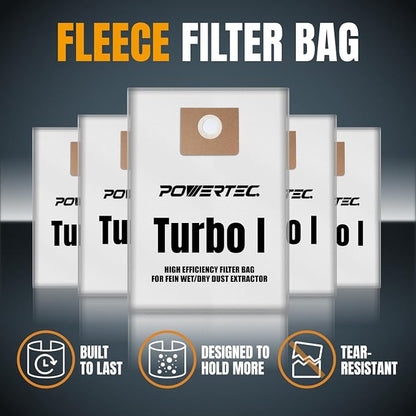 POWERTEC Turbo I, 9-20-27 Fleece Filter Bags 15PK, - Image 8