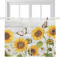 Yellow Sunflowers Kitchen Curtains 45 Inch Length, Short Cafe Window Curtains by Unknown