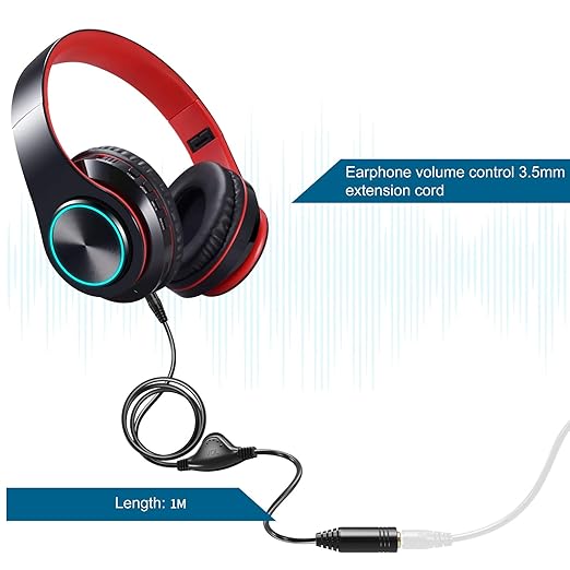 PChero 3.5mm Headphone Extension Cable with Volume Control, 3.3FT Male to Female Stereo Audio Jack Extender Aux Extension Adapter Cord for Headset Earphones Smartphones Tablets MP3 Players
