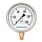 MEASUREMAN 4" Dial Size, Glycerin Filled Plumbing Pressure Gauge, Stainless by MEASUREMAN