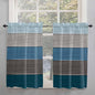 Retro Farm Blue Gray Wood Grain Window Valance Curtains, Rustic Wooden Plank by IDOWMAT
