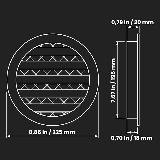 Repa Market 8" Inch Scratch Resistant Black Soffit Air Vent Cover - Image 2
