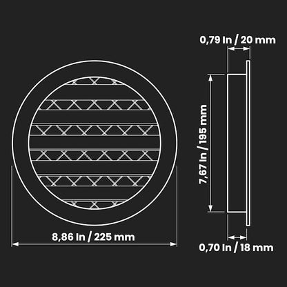 Repa Market 8" Gray Vent Cover - Image 2