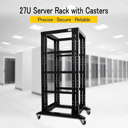 Raising Electronics Server Rack Open Frame Rack 4 Post 19 inch Adjustable - Image 2