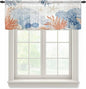 Ocean Corals Sheer Valance Curtains, Summer Beach Coral Sea Stars Light by Houseown