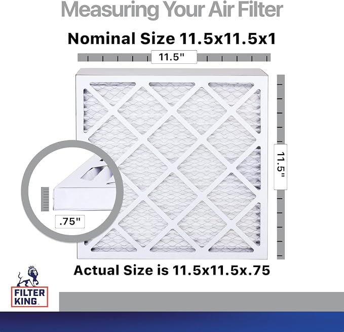 Filter King 11.5x11.5x1 Air Filter | 4-PACK | Carbon MERV 8 HVAC Pleated A/C - Image 2
