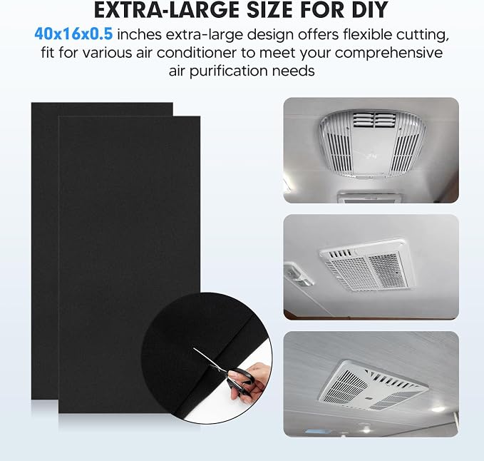 2-PACK RV A/C Filter 16 x 40 x 1/4 Inches Can Cut to Fit RV Air Conditioner - Image 5