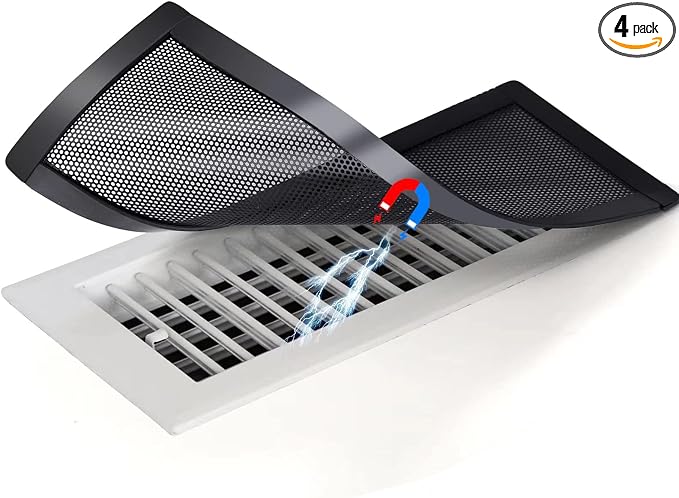Magnetic Vent Covers for Home Floor 4Pack, Upgrated 4x10 Inch Strong Magnet PVC by ServetoMakeYourLifeEasier