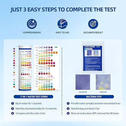 21 in 1 Accurate Drinking Water Testing Kits, 145 Strips + 4 Bacteria Tests - Image 5