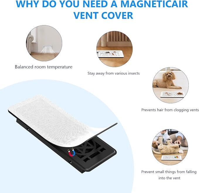 Magnetic Vent Screen Mesh Covers 3 Pack -5.5x12, Air Vent Filters - Image 4
