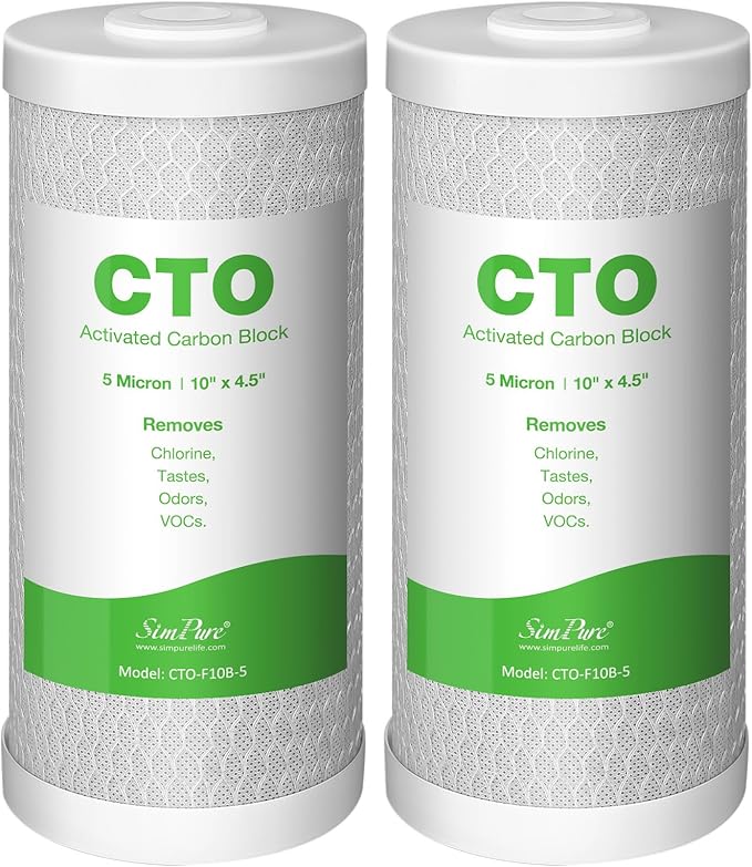 SimPure Whole House Water Filter Cartridges 5 Micron 10" x 4.5" CTO Activated by SimPure_Water