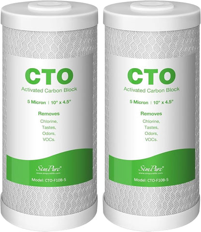 SimPure Whole House Water Filter Cartridges 5 Micron 10" x 4.5" CTO Activated by SimPure_Water